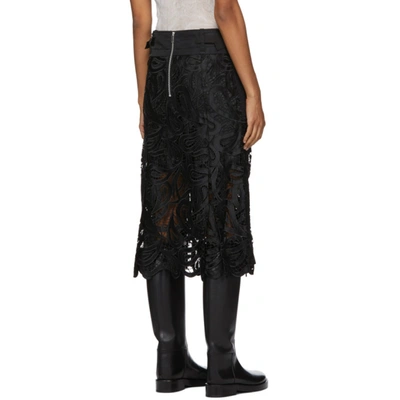 Shop Sacai Black Embroidered Paisley Lace Skirt In 001 Black