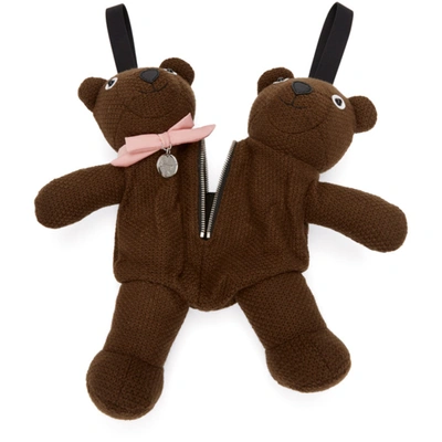 Shop Marc Jacobs Brown Heaven By  Double-headed Teddy Backpack