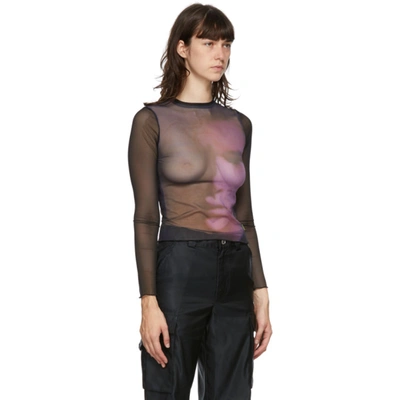 Shop Marc Jacobs Black Heaven By  Duval Mesh Long Sleeve T-shirt