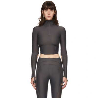 Shop Hyein Seo Grey Half-zip Sport Turtleneck