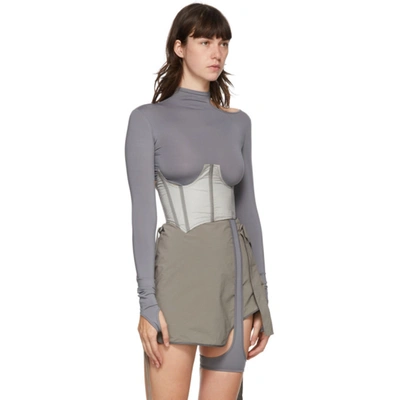 Shop Hyein Seo Grey Corset Long Sleeve T-shirt