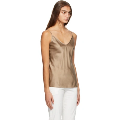 Shop Max Mara Leisure Taupe Silk Lucca Tank Top In 057 Turtled