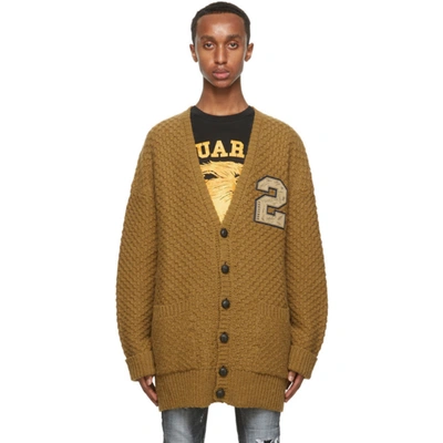 Shop Dsquared2 Brown Oversize Boyfriend Cardigan In 165 Ochersa