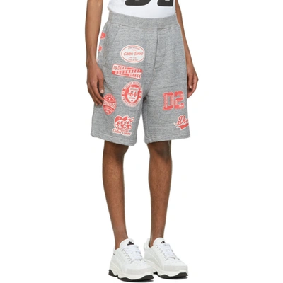 Shop Dsquared2 Grey Relaxed Fit Printed Shorts In 860m Drkgre