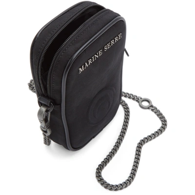 Shop Marine Serre Black Phone Case Shoulder Bag