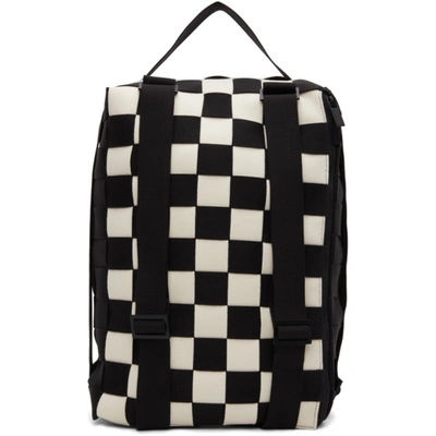 Shop Issey Miyake Men Black And White Ichimatsu Backpack In 97 Monotone