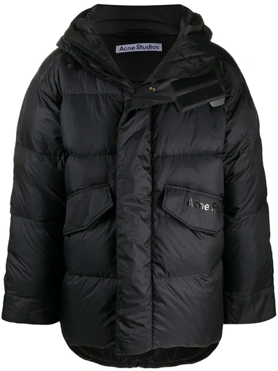 Shop Acne Studios Oversized Quilted Puffer Jacket In Black