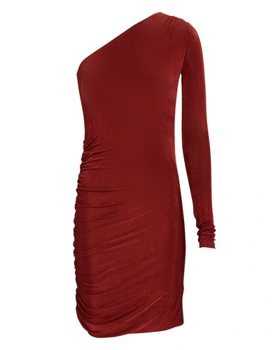 Shop Alix Nyc Jordan Ruched One-shoulder Dress In Red
