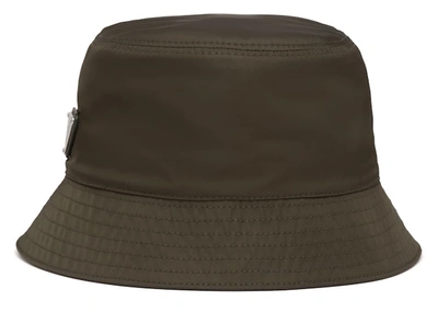 Pre-owned Prada  Nylon Bucket Hat Camouflage Green