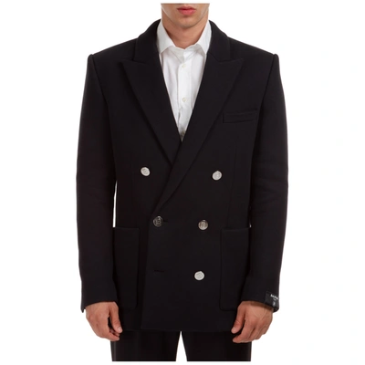 Shop Balmain Men's Double Breasted Jacket Blazer In Black