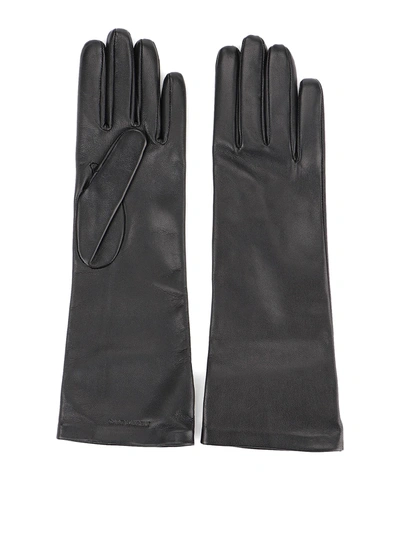Shop Saint Laurent Napa Gloves In Black