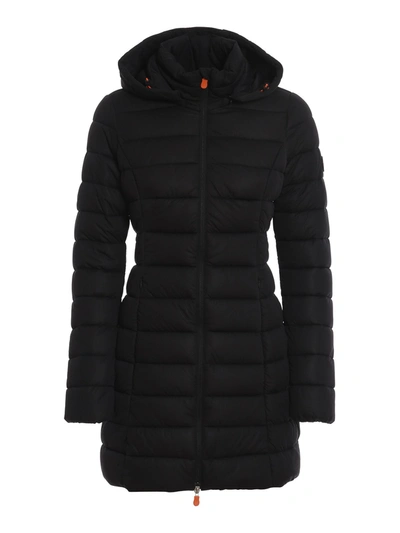 Shop Save The Duck Quilted Nylon Padded Coat In Black
