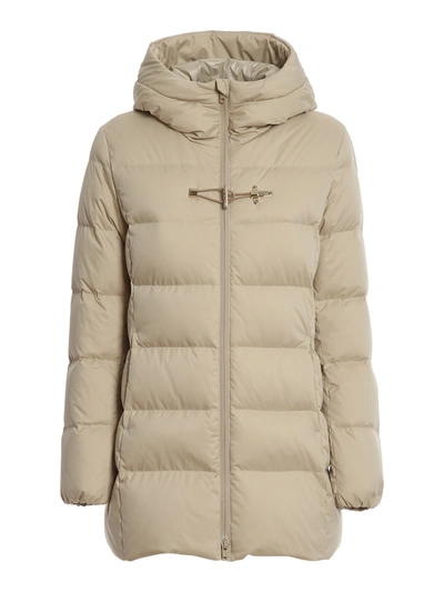 Shop Fay Toggle Padded Jacket In Beige