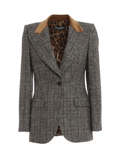 Shop Dolce & Gabbana Prince Of Wales Blazer In Multicolour