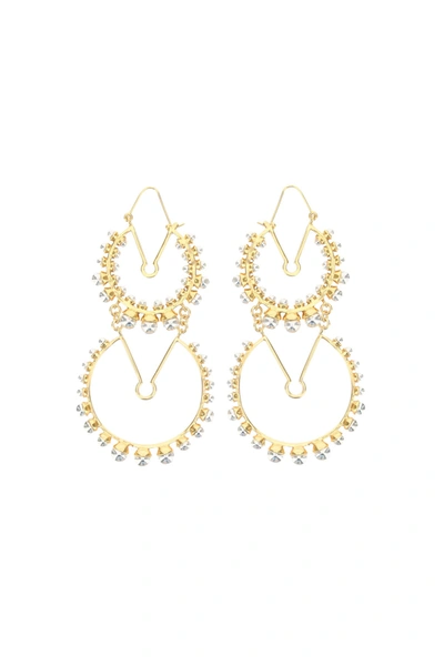 Shop Patou Double Circle Earrings In Gold Silver (gold)