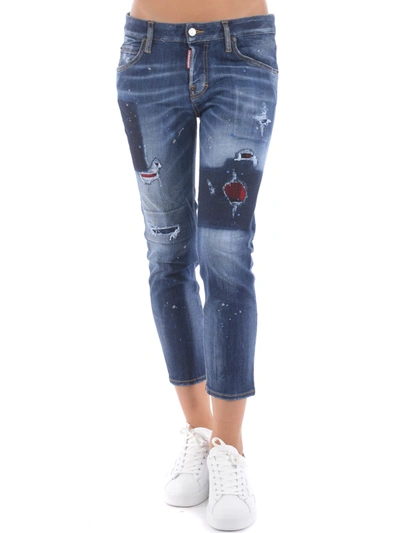 Dsquared2 "cool Girl Cropped" Jeans In Stretch Denim | ModeSens