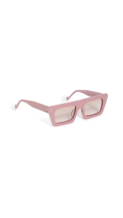 Shop Zimmermann Carnaby Sunglasses In Antique Pink Rose Brown Grad
