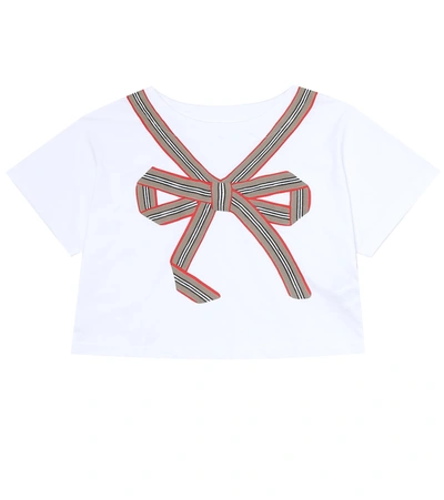 Shop Burberry Icon Stripe Cotton Jersey T-shirt In White