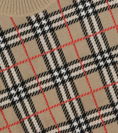 Shop Burberry Vintage Check Merino Wool Sweater In Beige