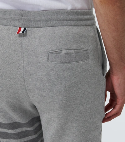 Shop Thom Browne 4-bar Cotton Jersey Trackpants In Grey