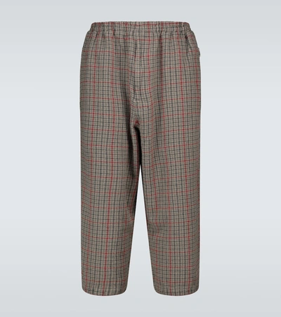 Shop Undercover Checked Wool Pants In Beige