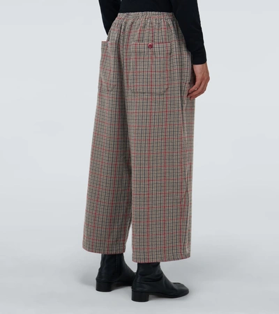 Shop Undercover Checked Wool Pants In Beige