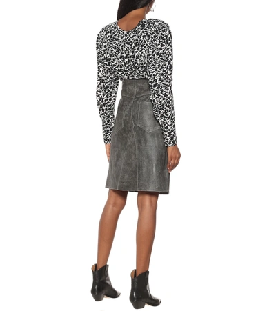 Shop Isabel Marant Étoile Fiali Leather Midi Skirt In Black