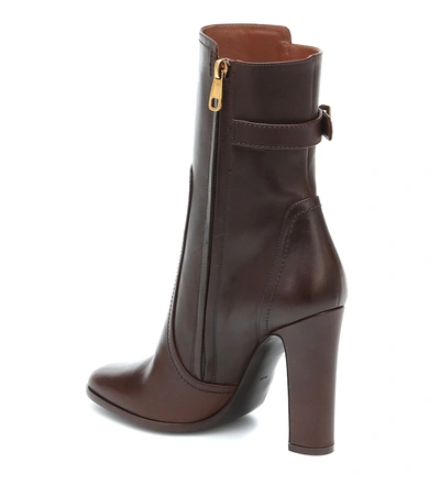 Shop Dolce & Gabbana Leather Ankle Boots In Brown