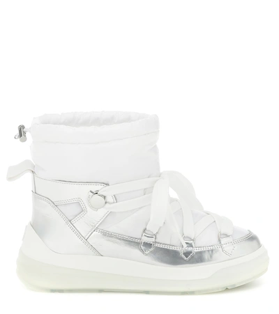 Shop Moncler Insolux Down-trimmed Snow Boots In White