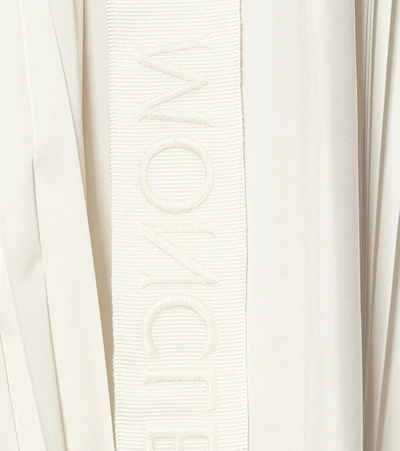 Shop Moncler Pleated Taffeta Midi Skirt In White