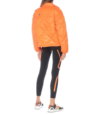 Shop Adidas By Stella Mccartney Convertible Quilted Puffer Jacket In Orange