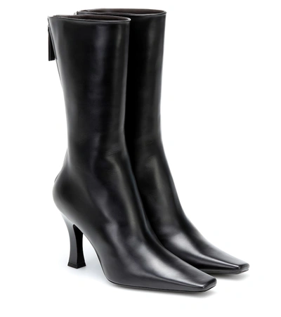 Shop The Row Office Leather Ankle Boots In Black