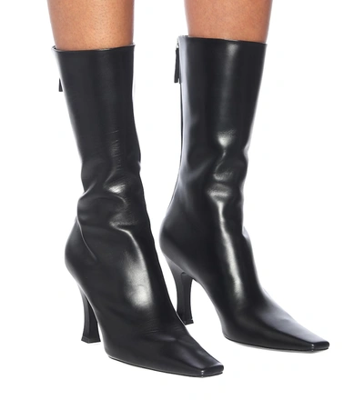 Shop The Row Office Leather Ankle Boots In Black