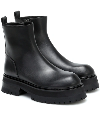 Shop Ann Demeulemeester Leather Ankle Boots In Black