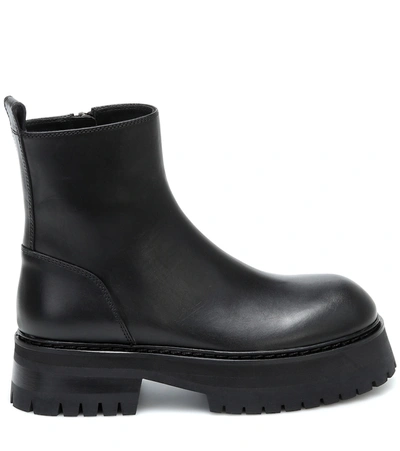 Shop Ann Demeulemeester Leather Ankle Boots In Black