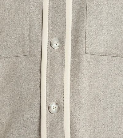 Shop Stella Mccartney Ariel Wool Flannel Shirt In Grey