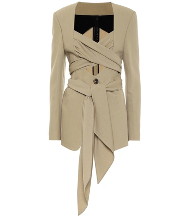 Shop Petar Petrov Joshua Wool And Silk Blazer In Beige