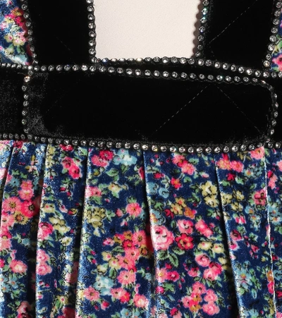 Shop Philosophy Di Lorenzo Serafini Floral Velvet Minidress In Multicoloured