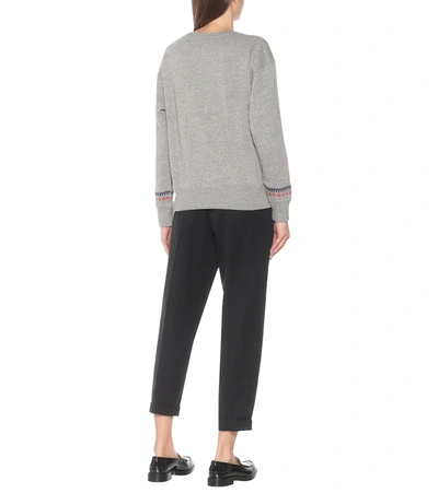 Shop Polo Ralph Lauren Printed Cotton Jersey Sweatshirt In Grey