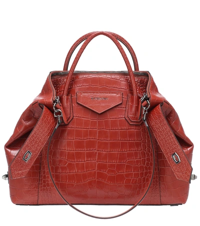 Shop Givenchy Antigona Soft Medium Leather Tote In Red