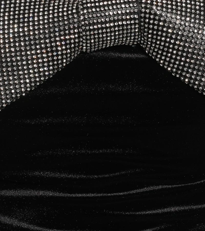 Shop Christopher Kane Embellished Stretch-velvet Midi Dress In Black