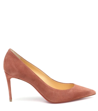 Shop Christian Louboutin Kate 85 Suede Pumps In Brown