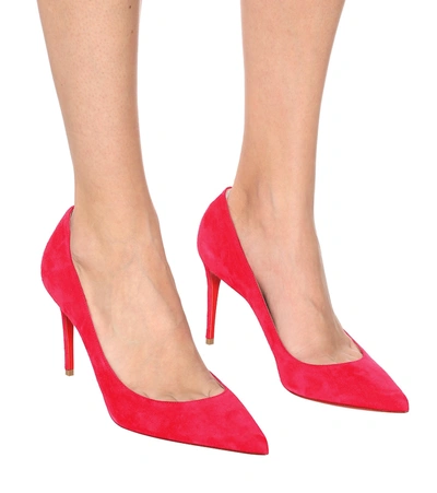 Shop Christian Louboutin Kate 85 Suede Pumps In Red