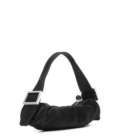 Shop By Far Kubi Silk-satin Shoulder Bag In Black