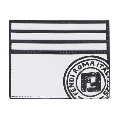 Shop Fendi Card Holder In White