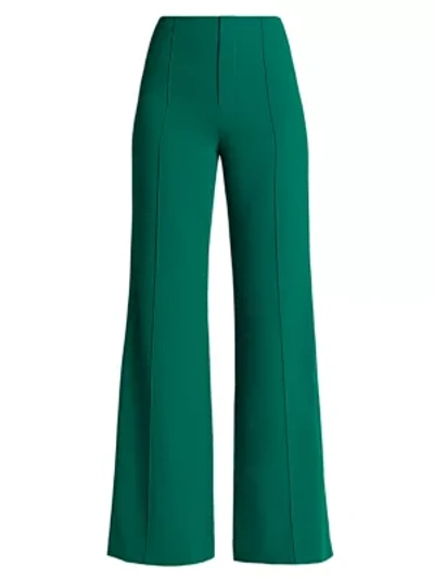 Shop Alice And Olivia Dylan High-waist Wide-leg Pants In Dark Teal