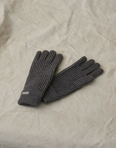 Shop Belstaff Marine Wool Gloves In Grey