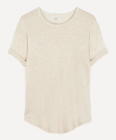 Shop Isabel Marant Étoile Koldi Short-sleeve Linen T-shirt In Neutrals