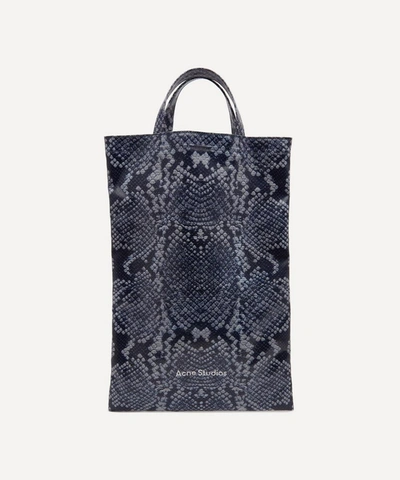 Shop Acne Studios Printed Cotton Tote Bag In Black/white