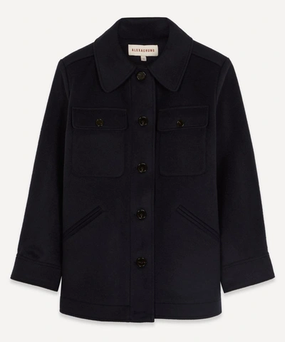 Shop Alexa Chung Lumberjack Boxy Jacket In Navy